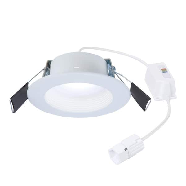 HALO QuickLink 4,6 in. 2700K-5000K Selectable CCT Integrated LED Recessed Light Baffle Trim in White Dimmable