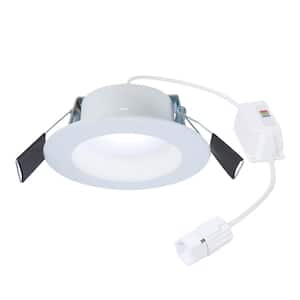 QuickLink 4,6 in. 2700K-5000K Selectable CCT Integrated LED Recessed Light Baffle Trim in White Dimmable
