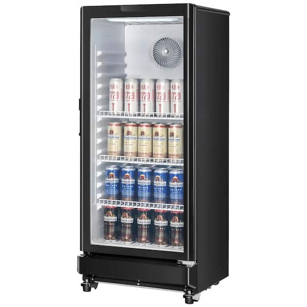 Commercial Merchandiser Refrigerator, 5.7 cu. ft., Glass Door, 3 Shelves, LED Light, Black for Commercial Use