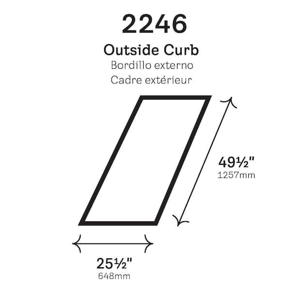 22-1/2 in. x 46-1/2 in. Fixed Curb-Mount Skylight with Tempered Low-E3 Glass