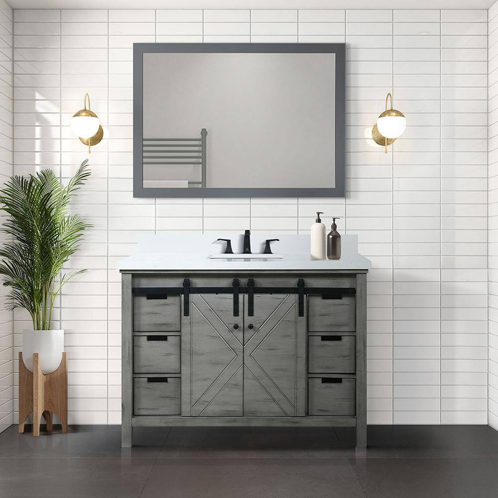 Lexora Marsyas 48 in W x 22 in D Ash Grey Bath Vanity and Cultured ...