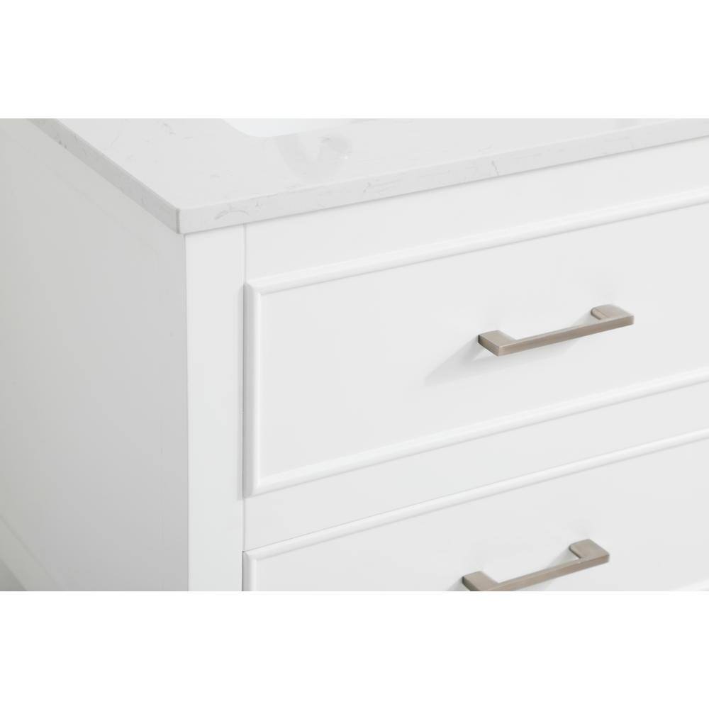 Sinclaire 24" White Quartz Top Traditional Bathroom Vanity