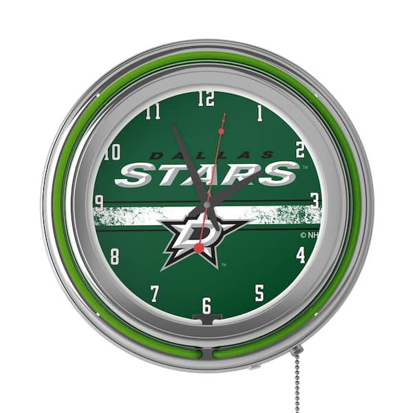 Dallas Stars Green Logo Lighted Analog Neon Clock NHL8DS2-HD - The Home  Depot