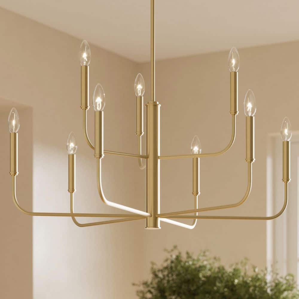 Reines 60-Watt 9-Light Brushed Gold New Traditional Two-Tier Chandelier price history on PriceWatchPro