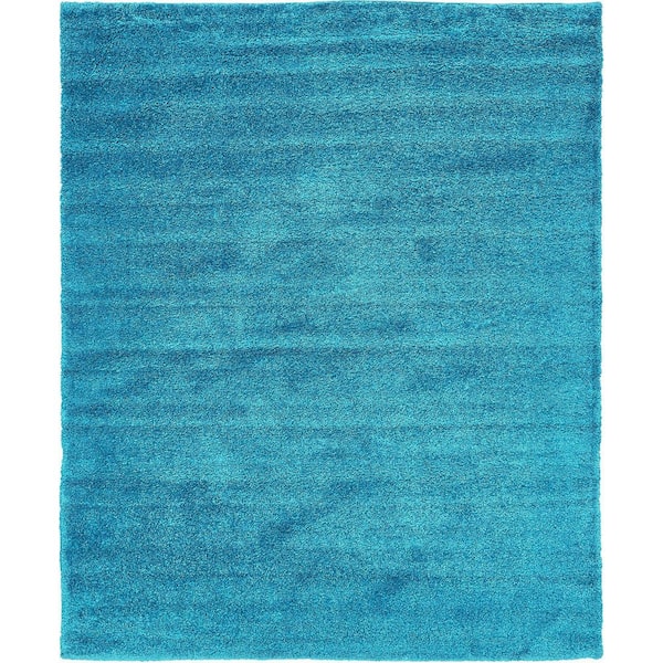 Unique Loom Solo Calabasas Turquoise 8' 0 x 10' 0 Area Rug