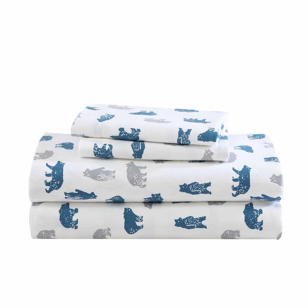 Bear Mountain 4-Piece Gray Flannel Cotton Full Sheet Set price history on PriceWatchPro