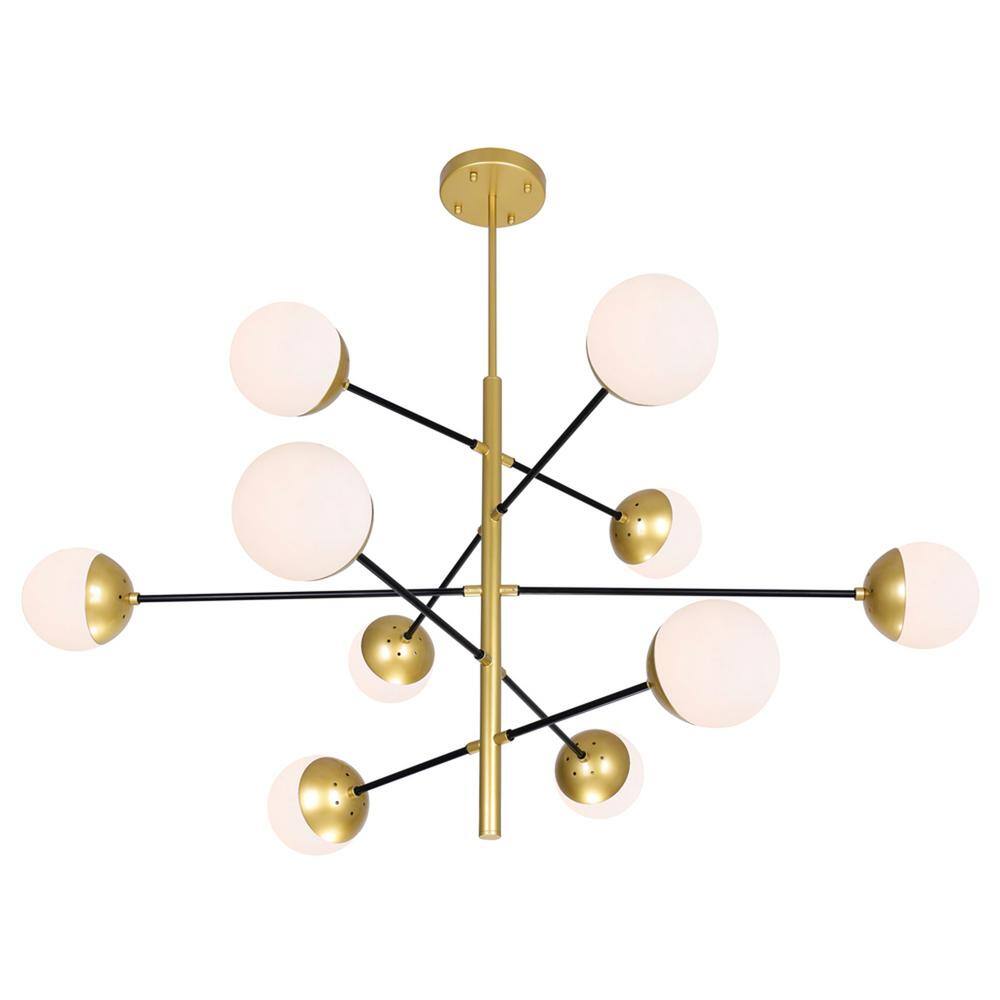 Medallion Gold Sputnik-Inspired 10-Light Metal Chandelier
