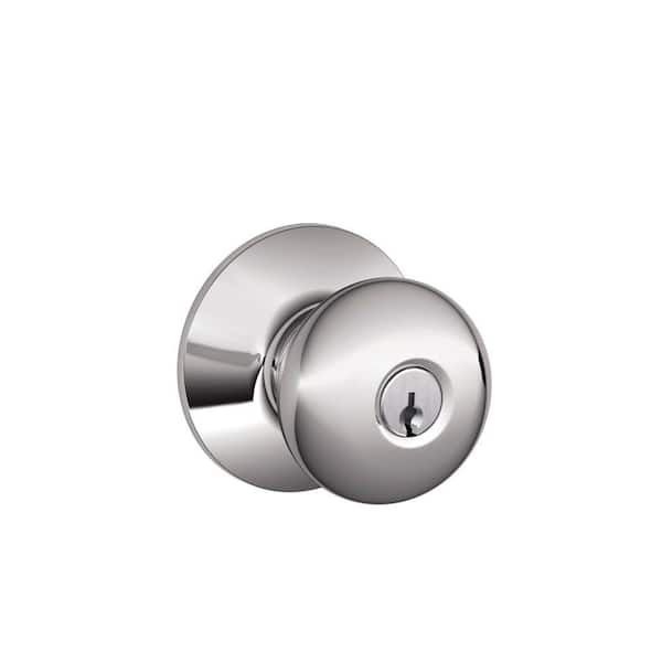 Schlage Plymouth Bright Chrome Keyed Entry Door Knob