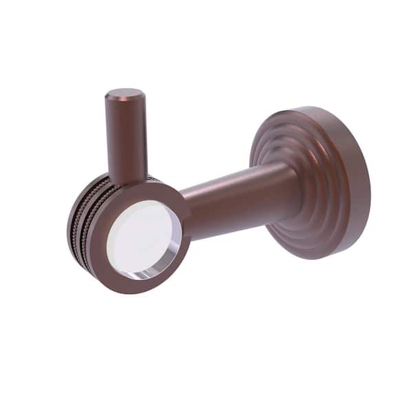 Allied Brass Pacific Beach Collection J-Hook Robe/Towel Hook with Dotted Accents in Antique Copper