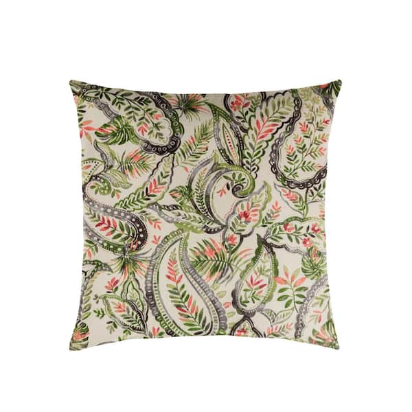 SORRA HOME Sorra Home Green/Blue Paisley Outdoor Knife Edge Throw Pillows