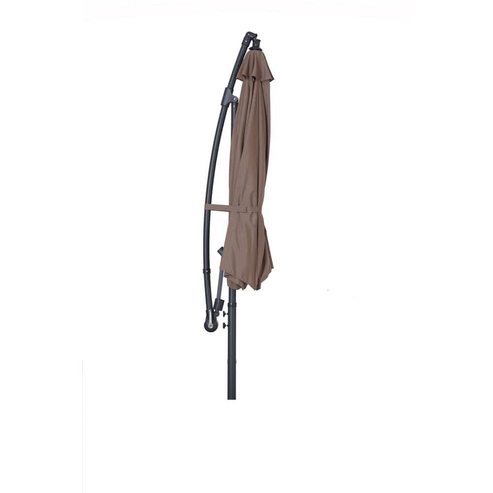 10 ft. Cantilever Patio Umbrella Offset Hanging Umbrella in Taupe