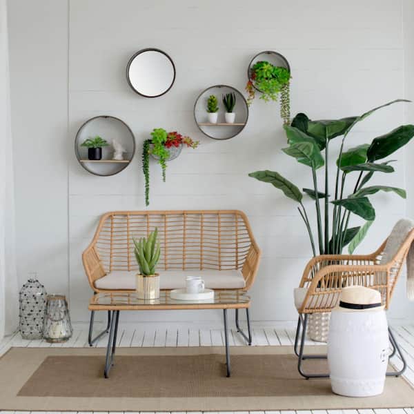 Seafuloy 17 in. Silver Metal Indoor Round Plant Stand, Modular Wall Planter  Set, Vertical Plant Display, 5-Piece xyj-ZWJ-6359 - The Home Depot