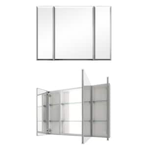 Recessed/Surface Mount 36 in. W x 26 in. H Rectangular Aluminum Medicine Cabinet with Mirror and Adjustable Shelf