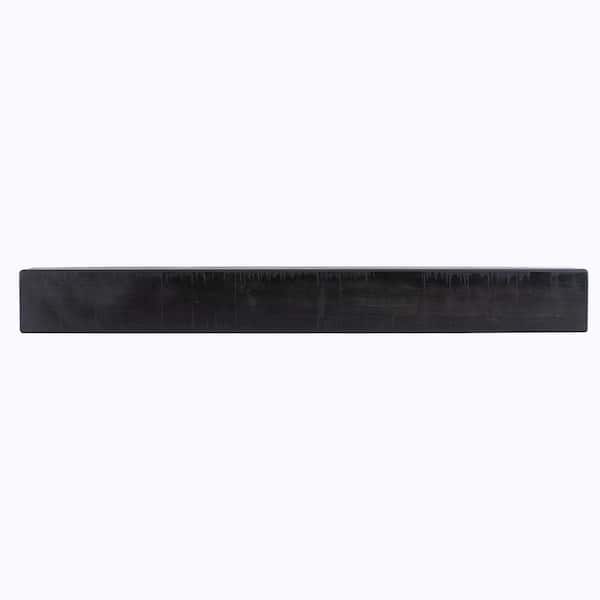 Dogberry Collections Rustic 60 in. Midnight Black Cap-Shelf Mantel