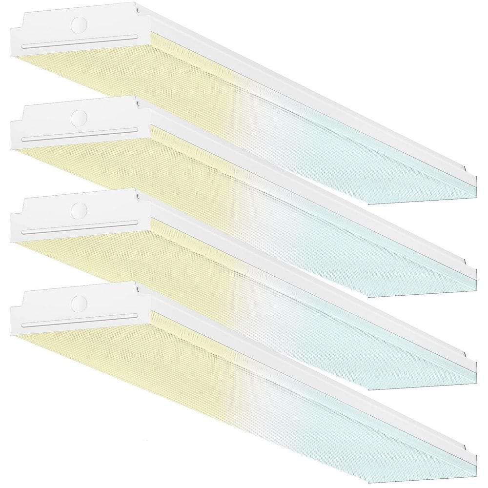4 ft. 5500 Lumens Integrated LED Dimmable White Wraparound Light for Garage, Office, Neutral Wrap Light, 5000K, 4 Pack price history on PriceWatchPro