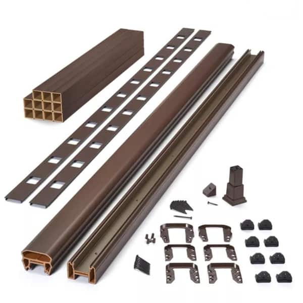 Transcend 6 'x 36" Vintage Lantern Composite Horizontal Deck Rail Kit with Matching square composite balusters
