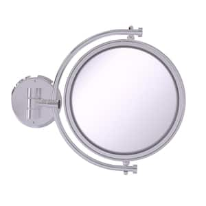 8 in. x 10 in. Round Framed Wall Mounted Make-Up Mirror 2X Magnification in Polished Chrome