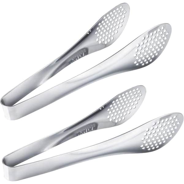 2-Pieces 9 in. Buffet Tongs Stainless Steel Food Serving Tongs in Silver