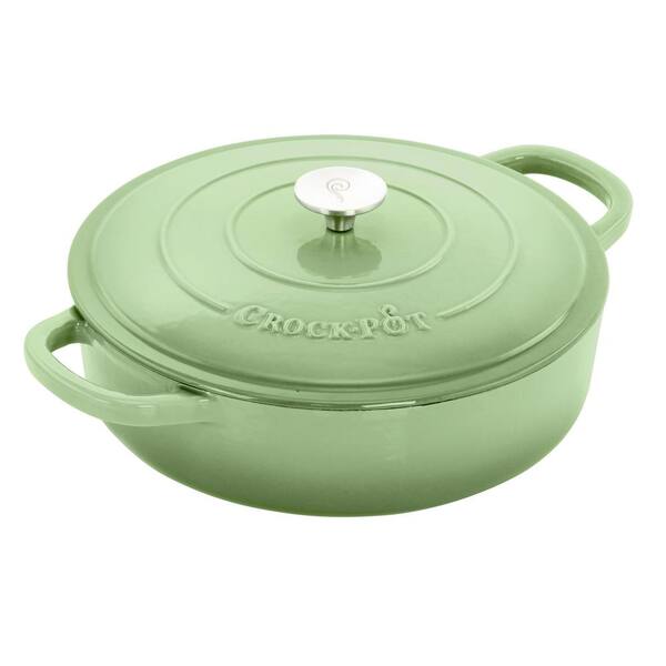 Artisan 5 Qt. Round Pistachio Green Enameled Cast Iron Braiser Pan with Self Basting Lid Artisan 5 Qt. Round Pistachio Green Enameled Cast Iron Braiser Pan with Self Basting Lid