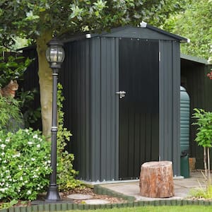 4 ft. W x 4 ft. D Metal Outdoor Storage Shed 16 sq. ft., Gray