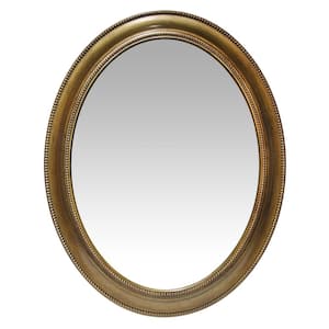 Sonore 24 in. W x 30 in. H Oval Victorian Gold Plastic Frame Wall Mirror