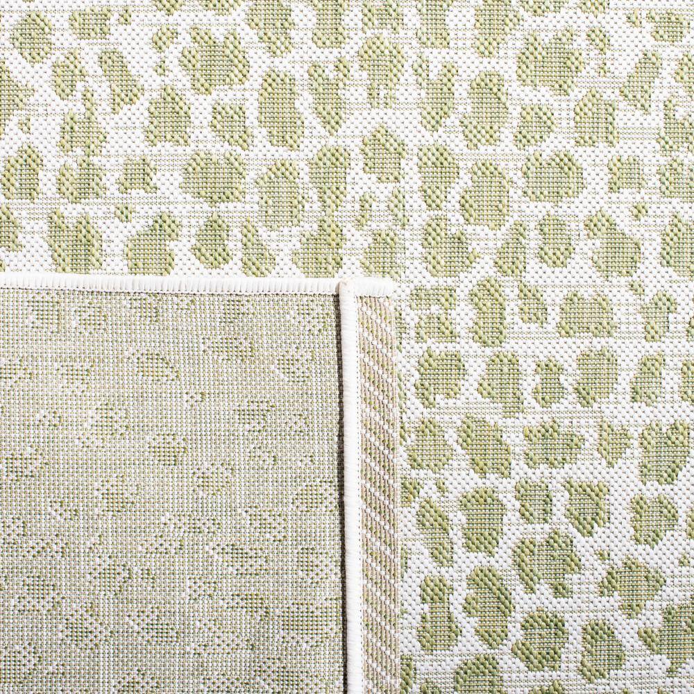 Ivory and Sage Green Rectangular Synthetic Indoor/Outdoor Rug