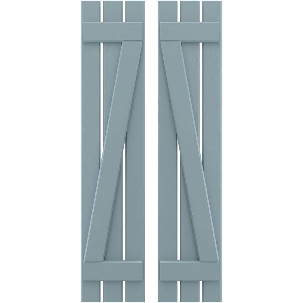 11-1/2 in. W x 46 in. H Americraft 3-Board Exterior Real Wood Spaced Board and Batten Shutters w/Z-Bar in Peaceful Blue price history on PriceWatchPro