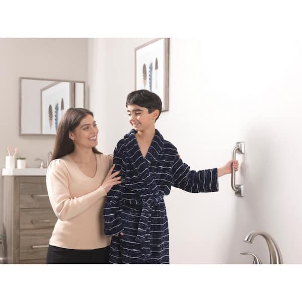 9 in. L x 2.5 in. Grab Bar in Brushed Stainless Steel