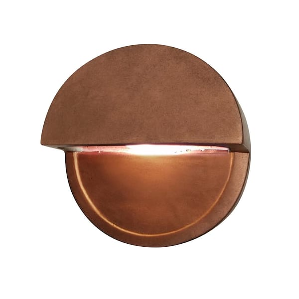 Justice Design Ambiance Dome Antique Copper Outdoor Integrated LED Ceramic Wall Sconce