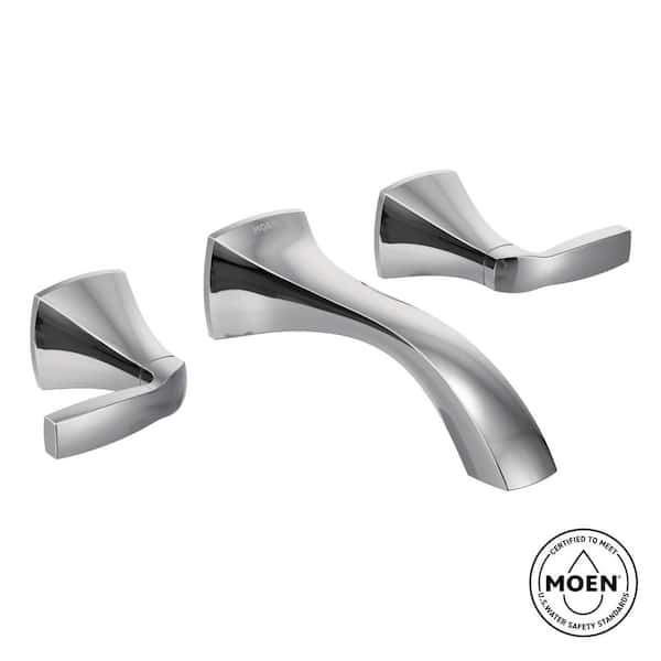 MOEN Voss Wall Mount 2-Handle Low-Arc Lavatory Faucet Trim Kit in Chrome (Valve Not Included)