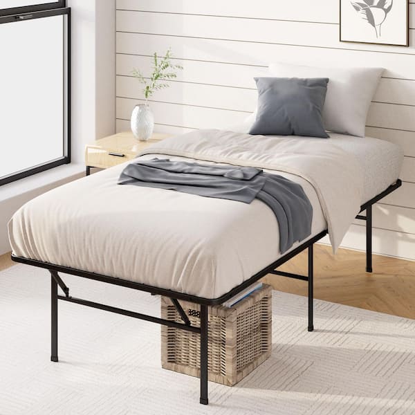 Zinus Black SmartBase Heavy Duty Twin Metal Platform Bed Frame