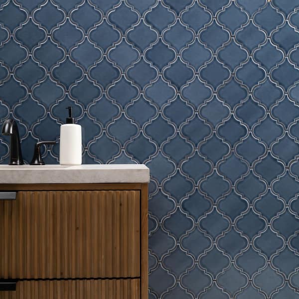 unoa 【Arabesque  blue】Sleeve design Shop Now Arabesque Flat - Laguna Tile | Cepac Tile