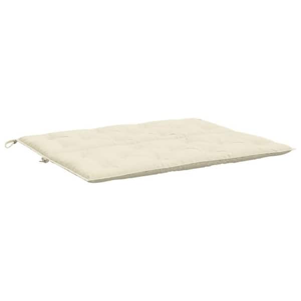 Benjara 59.1 in. x 39.4 in. White Rectangular Outdoor Cushion for Bench with Tufted Oxford Fabric (Set of 2)