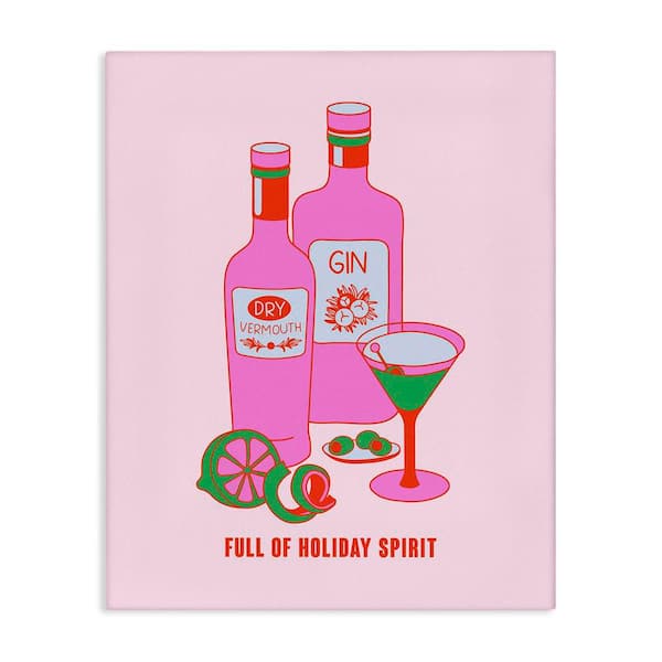 Funny Holiday Spirit Drinks by House of Lulu Unframed Food Graphic Art Print 30 in. x 24 in.