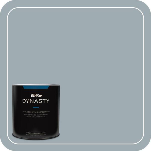 BEHR DYNASTY 1 qt. #ECC-30-1 Pelican Bay Satin Enamel Interior Stain-Blocking Paint & Primer