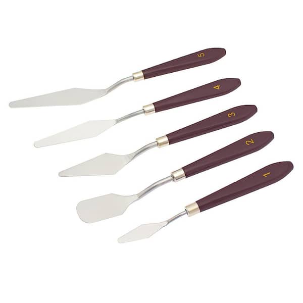 Stainless Steel Cake Spatula Set with Ergonomic Handle for Baking Pastry Art Painting Tools 5 Piece