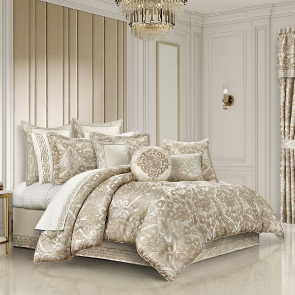 J QUEEN NEW YORK INC Amarella Gold Polyester California King 4-Pieces Comforter Set