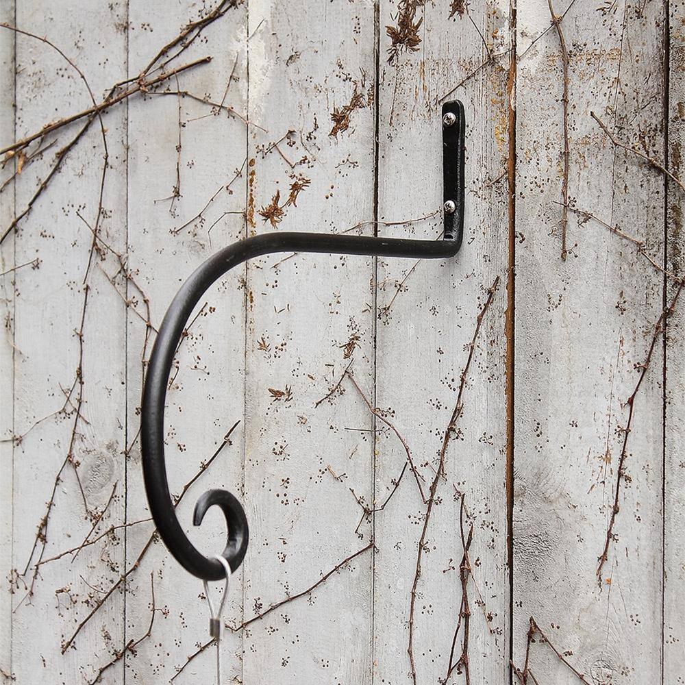 Black Metal Downturned Hanging Bracket Set