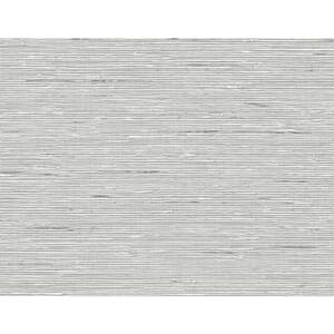 Seabrook Designs Cove Grasscloth Slate Gray Vinyl Strippable Roll 