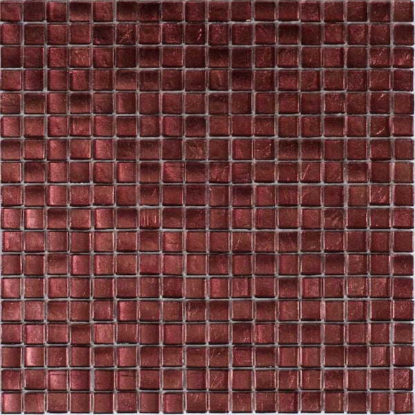 Apollo Tile Skosh 4 in. x 6 in. Glossy Rouge Pink Glass Mosaic Uniform square Wall & Floor Sample Tile (0.13 sq. ft./Piece) (1-Pack)
