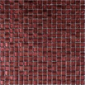 Skosh Glossy Rouge Pink 11.6 in. x 11.6 in. Glass Mosaic Wall and Floor Tile (18.69 sq. ft./case) (20-pack)