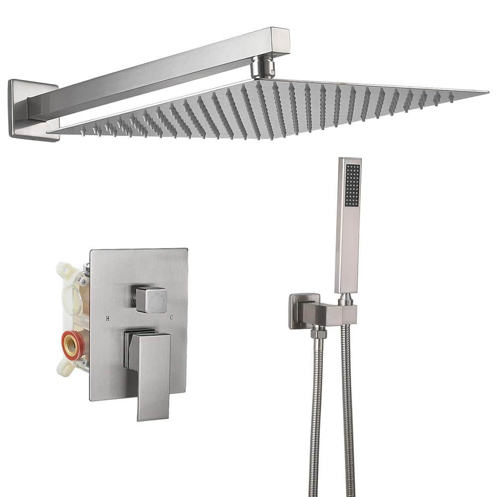 Single Handle 2-Spray Shower Faucet 2.5 GPM with 180° Swivel, Adjustable Flow Rate in Brushed Nickel price history on PriceWatchPro