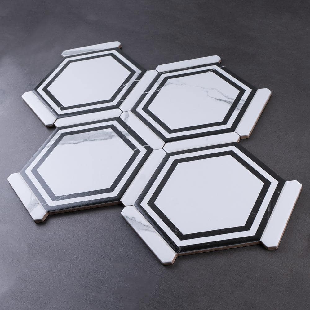 Day White Hexagon Matte Porcelain Wall & Floor Tile