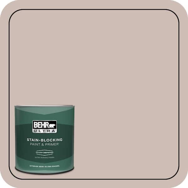 BEHR ULTRA 1 qt. #N150-2 Smokey Pink Extra Durable Semi-Gloss Enamel Interior Paint & Primer