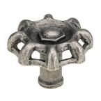 3-1/32 in. (77 mm) Pewter Eclectic Forged Iron Cabinet Knob