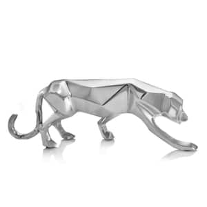 Metal Geometric Panther Sculpture