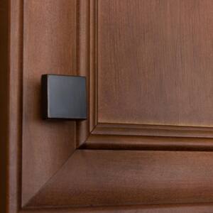 1-1/8 in. Oil Rubbed Bronze Modern Square Cabinet Knob (10-Pack)