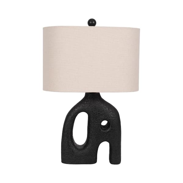 Liv & Skye 21 in. Black Resin and Metal Modern Cut-Out Table Lamp