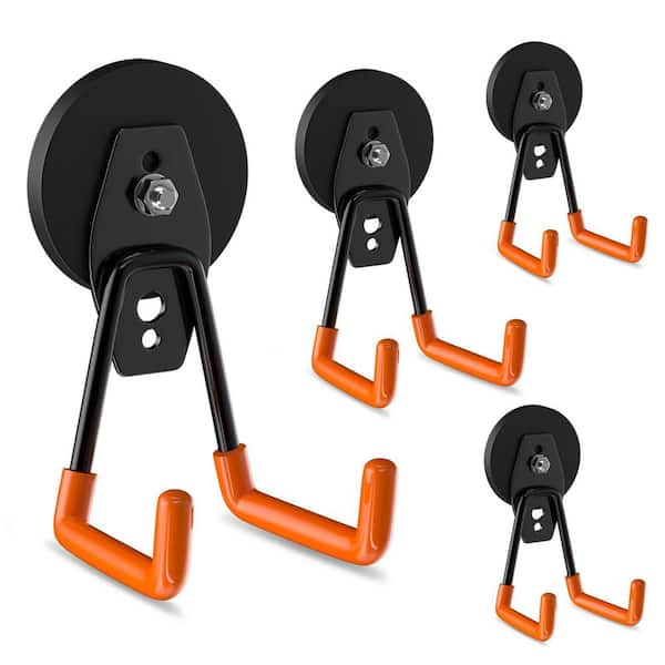 Magnetic Hooks 4 Pack Heavy Duty Rare Earth Magnets Utility Storage Hooks for Hanging Tools with Non-Slip PVC Sheath