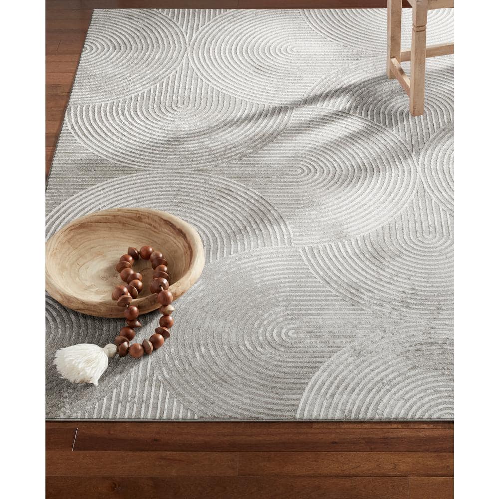 Luxe Maya Soft Arches Ivory Greige 8 ft. x 10 ft. Area Rug - thumbnail 5
